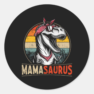 Mamasaurus Dinosaur Moeder voor Moederdag Kerstmis Ronde Sticker
