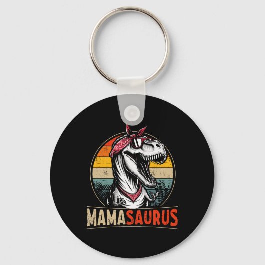 Mamasaurus Dinosaur Moeder voor Moederdag Kerstmis Sleutelhanger (Voorkant)