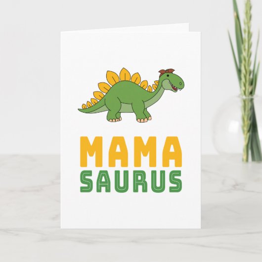 Mamasaurus Dinosaur Stegosaurus Moederdag Kaart (Voorkant)