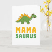 Mamasaurus Dinosaur Stegosaurus Moederdag Kaart (Gele Bloem)