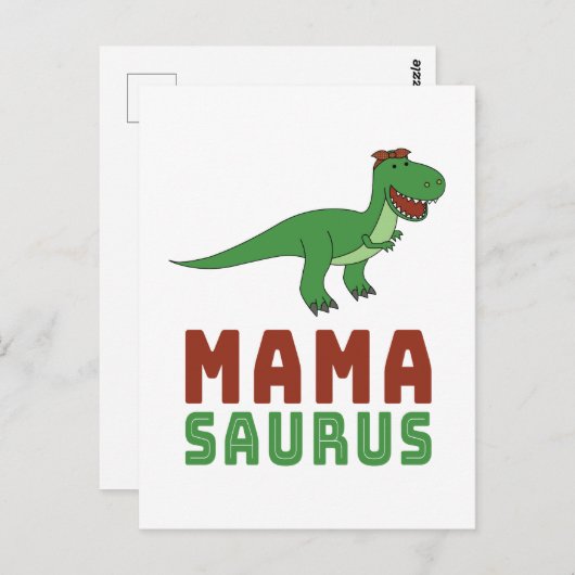 Mamasaurus Dinosaur Tyrannannosaurus Rex Moederdag Briefkaart (Voorkant / Achterkant)