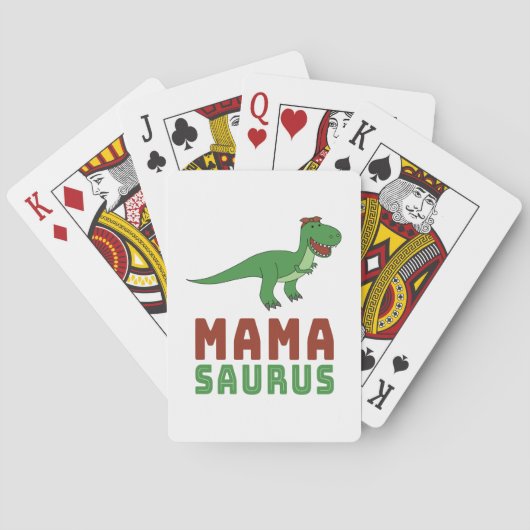 Mamasaurus Dinosaur Tyrannosaurus Rex Moederdag Pokerkaarten (Achterkant)