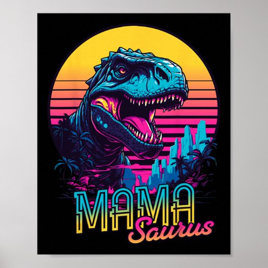 Mamasaurus Funny Dinosaur Mama Saurus Trex Mom Mot Poster (Voorkant)