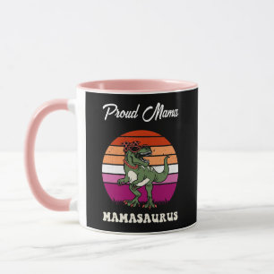 Mamasaurus Grappige Dinosaurus op Lesbische Vlag Z Mok