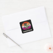 Mamasaurus Grappige Dinosaurus op Lesbische Vlag Z Vierkante Sticker (Envelop)