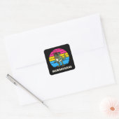 Mamasaurus Grappige Dinosaurus op Pansexual Vlag Z Vierkante Sticker (Envelop)