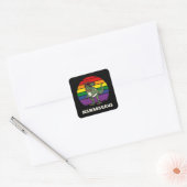 Mamasaurus Grappige Dinosaurus op Rainbow Flag Zon Vierkante Sticker (Envelop)