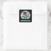Mamasaurus Grappige Dinosaurus op Trans Flag Zonso Vierkante Sticker (Tas)