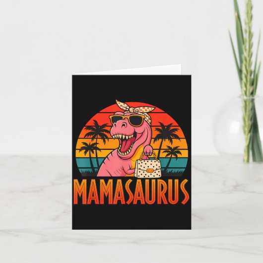 Mamasaurus grappige t rex dinosaurus moederdag  kaart (Voorkant)