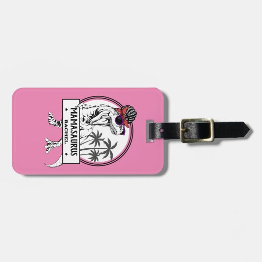 Mamasaurus Ma T rex Dino Funny Custom Name Bagagelabel (Voorkant horizontaal)
