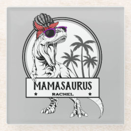 Mamasaurus Ma T rex Dino Funny Custom Name Glazen Onderzetter