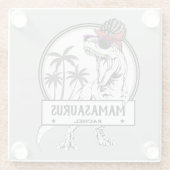 Mamasaurus Ma T rex Dino Funny Custom Name Glazen Onderzetter (Achterkant)