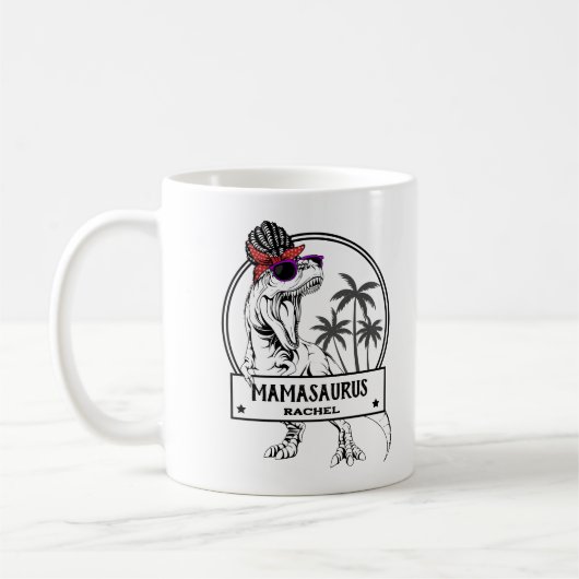 Mamasaurus Ma T rex Dino Funny Custom Name Koffiemok (Links)