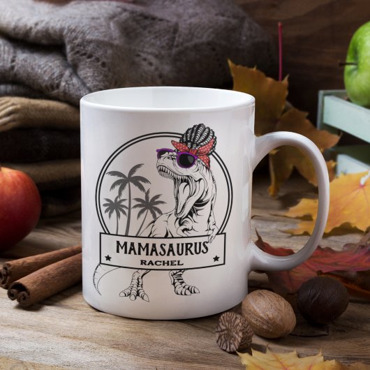 Mamasaurus Ma T rex Dino Funny Custom Name Koffiemok