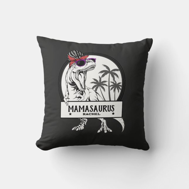 Mamasaurus Ma T rex Dino Funny Custom Name Kussen (Voorkant)