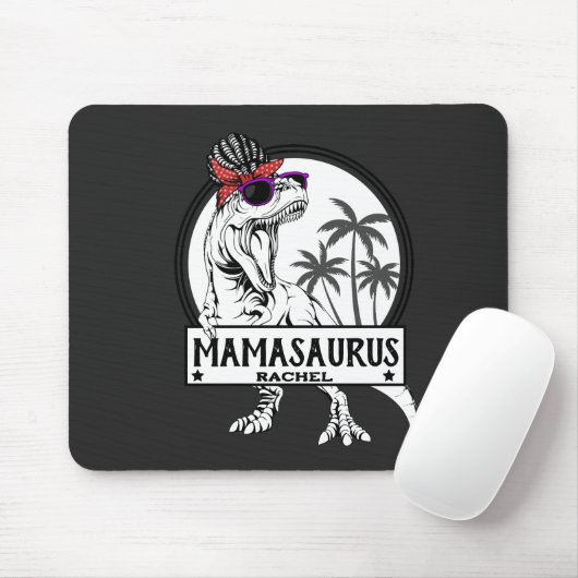 Mamasaurus Ma T rex Dino Funny Custom Name Muismat (Met muis)