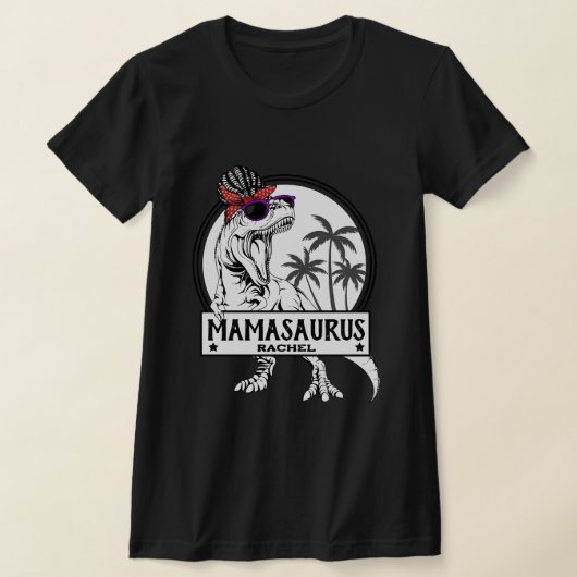 Mamasaurus Ma T rex Dino Funny Custom Name T-shirt (Laagn)