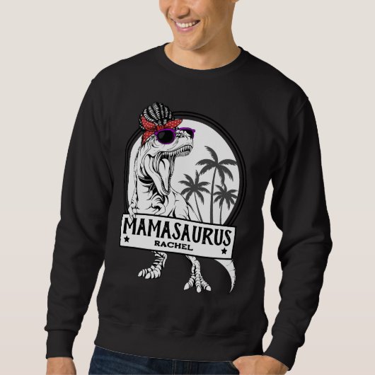 Mamasaurus Ma T rex Dino Funny Custom Name Trui (Voorkant)