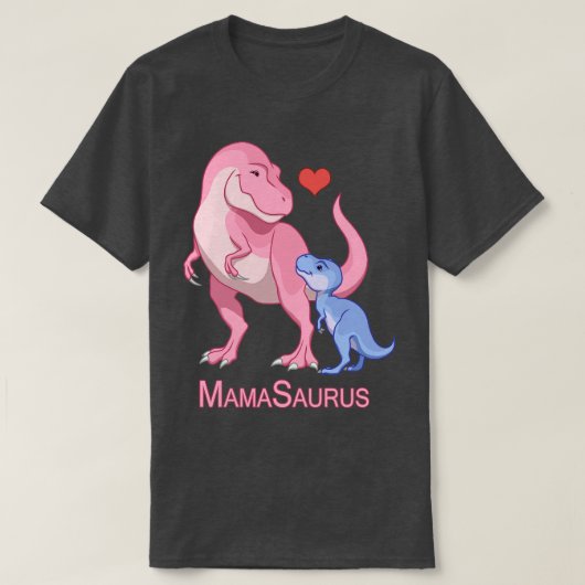 Mamasaurus Mama Baby Boy TRex Dinosaurussen T-shirt (Design voorkant)
