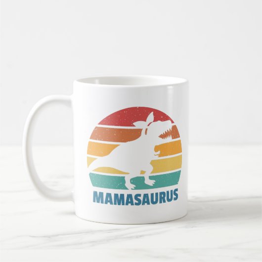 Mamasaurus Moeder Dinosaurus Grappige Moederdag Koffiemok (Links)