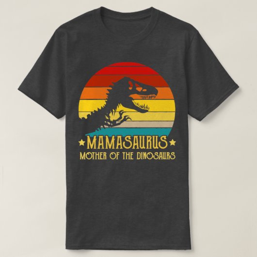 Mamasaurus moeder van de dinosaurussen om de retro t-shirt (Design voorkant)