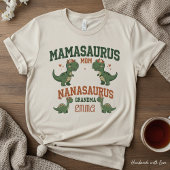 Mamasaurus & Nanasaurus Personalized Dinosaur Tri-Blend Shirt