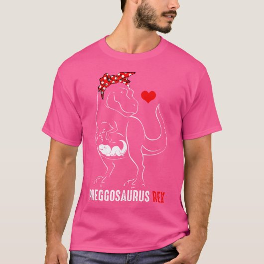 Mamasaurus Pregosaurus Rex Funny Zwangerschap heef T-shirt (Voorkant)