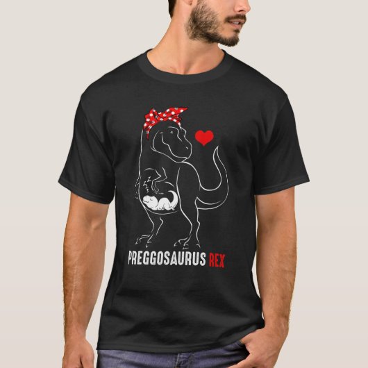Mamasaurus Pregosaurus Rex Funny Zwangerschap heef T-shirt (Voorkant)