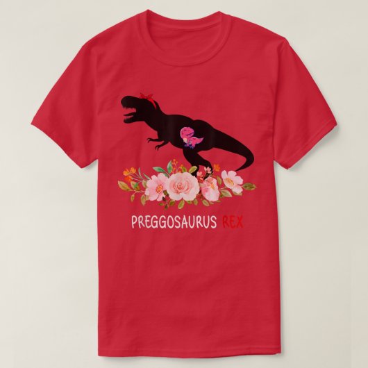 Mamasaurus Pregosaurus Rex Funny Zwangerschap heef T-shirt (Design voorkant)