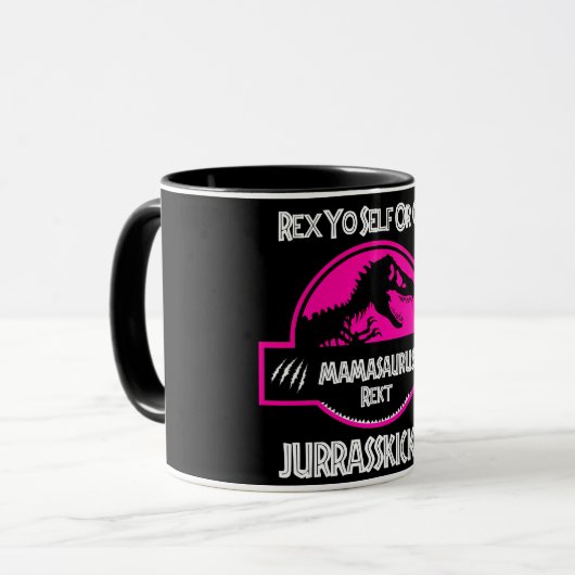 Mamasaurus Rekt Moeder Dinosaur Coffee Mok (Voorkant links)
