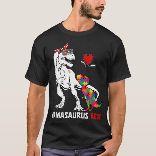 Mamasaurus Rex Autism Awareness Autistic Kinder Mo T-shirt (Voorkant)