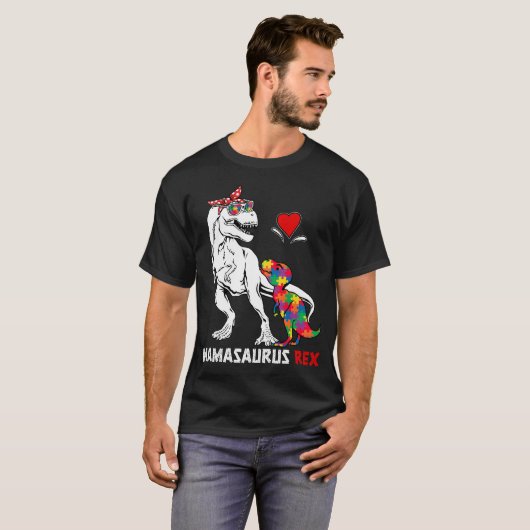 Mamasaurus Rex Autism Awareness Autistic Kinder Mo T-shirt (Voorkant volledig)