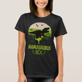 Mamasaurus Rex Dinosaur mama en Kinder Retro  T-shirt