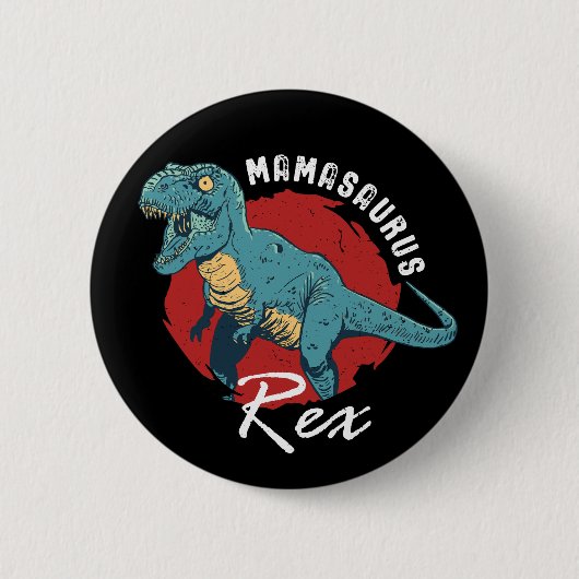 Mamasaurus Rex Funny en Cute T-Rex Dinosaur mama Ronde Button 5,7 Cm (Voorkant)
