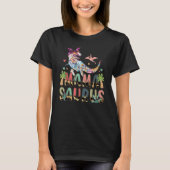 Mamasaurus Rex Moeder Dinosaurus Luipaard Bloem Re T-shirt (Voorkant)