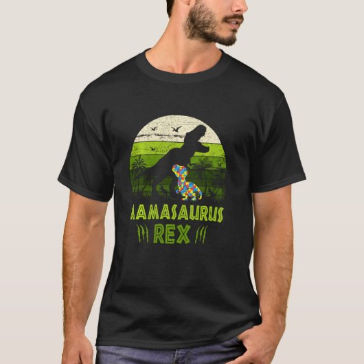 Mamasaurus Rex Puzzelstukken Dinosaurus Autisme Be T-shirt (Voorkant)
