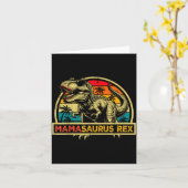 Mamasaurus Rex Trex Dinosaur Mama Saurus Rex Famil Kaart (Gele Bloem)