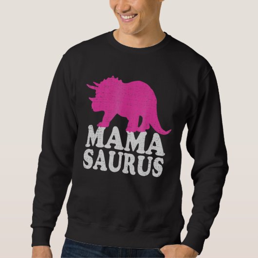 Mamasaurus Schattigee Triceratops Dinosaurus Moede Trui (Voorkant)