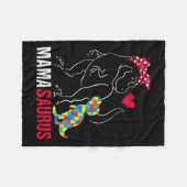 Mamasaurus T Rex Dinosaur Mama Saurus Autism Aware Fleece Deken (Voorkant (Horizontaal))
