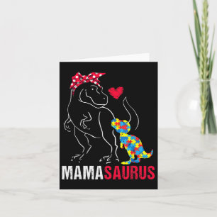Mamasaurus T Rex Dinosaur Mama Saurus Autism Aware Kaart