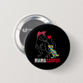 Mamasaurus T Rex Dinosaur Mama Saurus Autism Aware Ronde Button 5,7 Cm (Voorkant /achterkant)