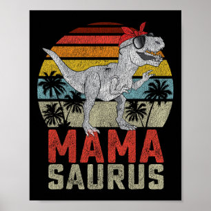 Mamasaurus T Rex Dinosaur Mama Saurus Family Match Poster