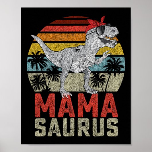 Mamasaurus T Rex Dinosaur Mama Saurus Family Match Poster (Voorkant)