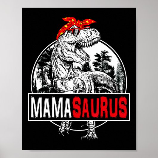 Mamasaurus T Rex Dinosaur Mama Saurus Family Match Poster (Voorkant)