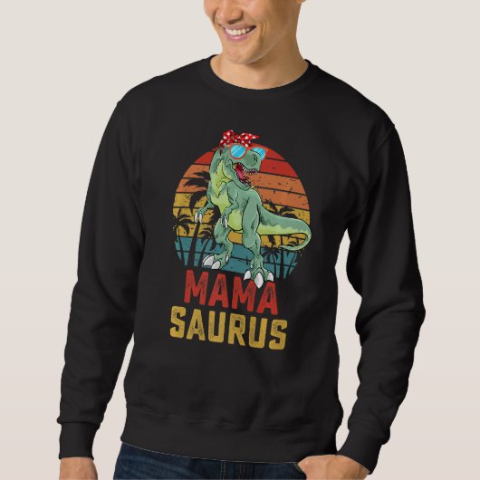 Mamasaurus T Rex Dinosaur Mama Saurus Family Match Trui (Voorkant)