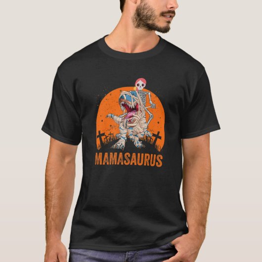 Mamasaurus T Rex Dinosaur Mama Saurus Funny Sunset T-shirt (Voorkant)