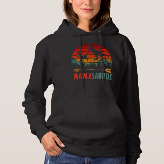 Mamasaurus T Rex Dinosaur Mama Saurus Moth Hoodie (Voorkant)