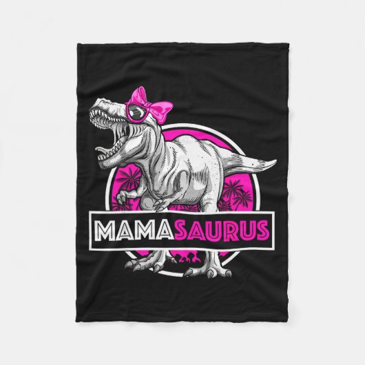 Mamasaurus T-rex Matching Funny Mother Saurus Dino Fleece Deken (Voorkant)