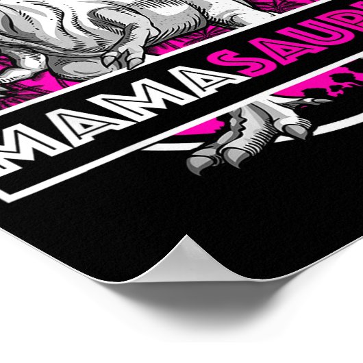 Mamasaurus T-rex Matching Funny Mother Saurus Dino Poster (Hoek)