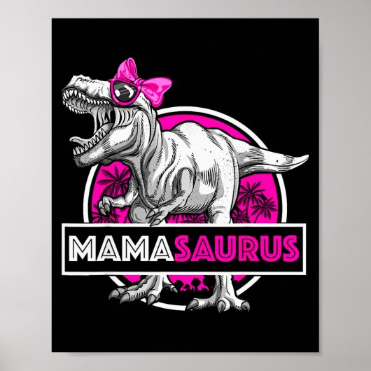 Mamasaurus T-rex Matching Funny Mother Saurus Dino Poster (Voorkant)
